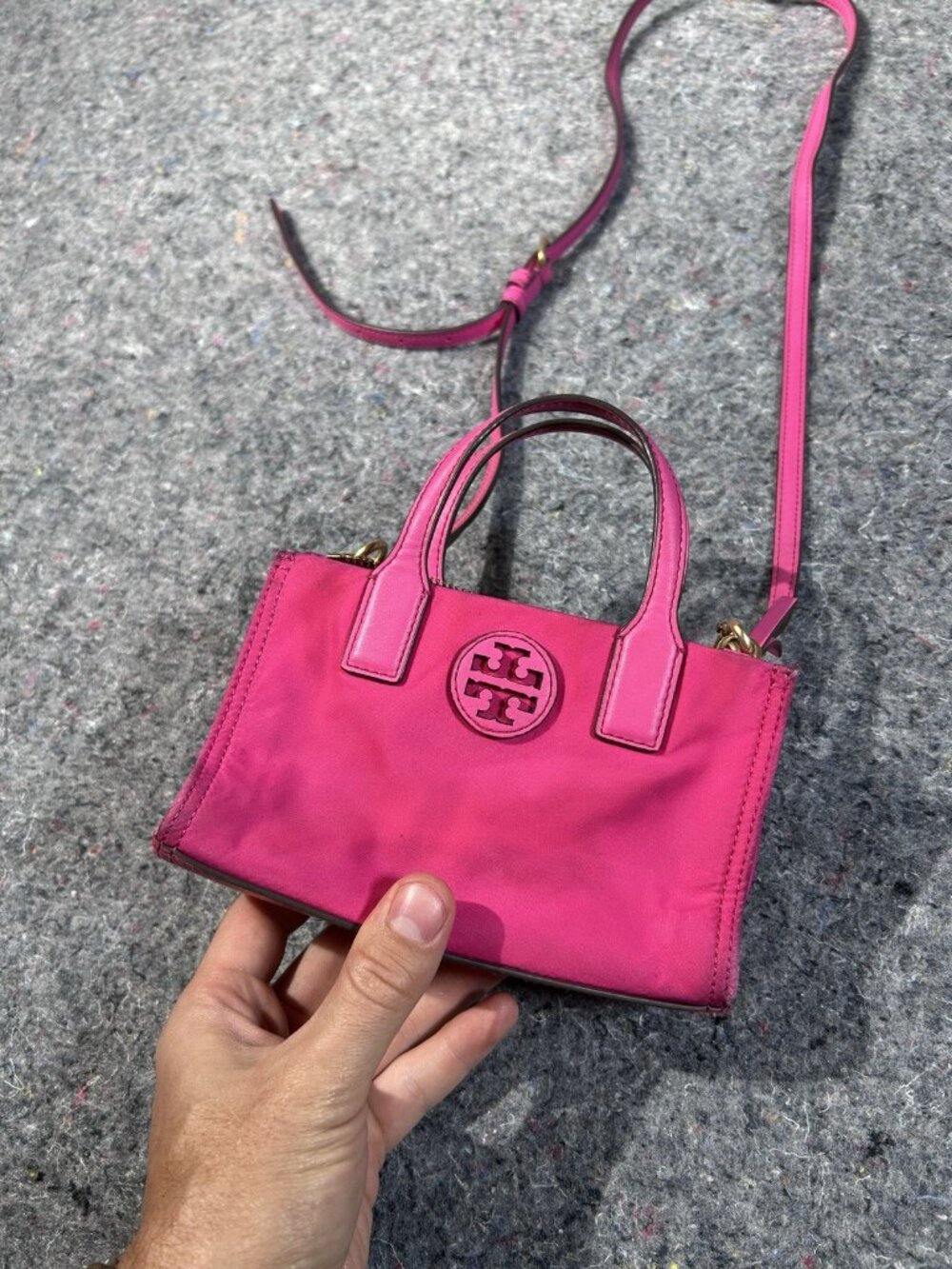 Tory Burch Pink Small Satchel Top Handle Bag with Detachable Strap Gold Hardware - Picture 2 of 15